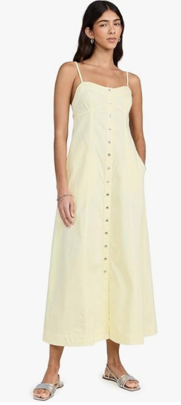 FREE PEOPLE WOMENS SIZE LARGE JUST JILL MAXI DRESS YELLOW BOHO NEW